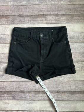American Eagle Outfitters Black Denim High-Rise Jean Shorts Size 4